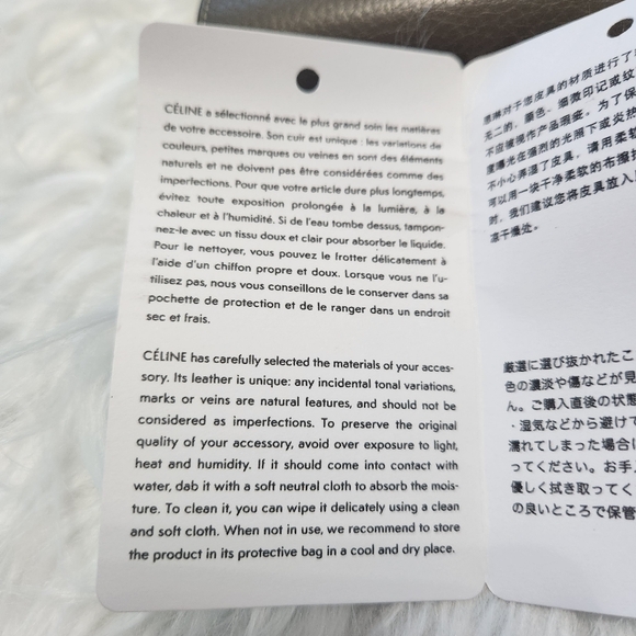 Authentic Celine Drummed Grained Calfskin Trifold Wallet Grey - Picture 15 of 15